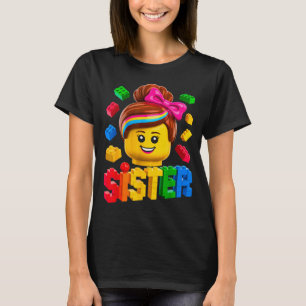 T-shirt Sœur de famille maître constructeur briques de con