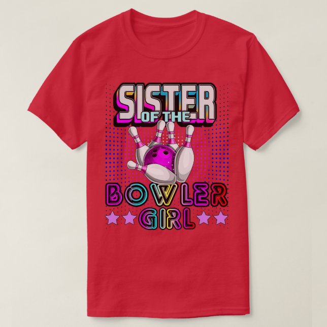 T-shirt Soeur De La Bowler Girl Matching Family Bowling (Design devant)