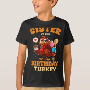 T-shirt Sœur de la famille de dinde d'anniversaire 1er ann