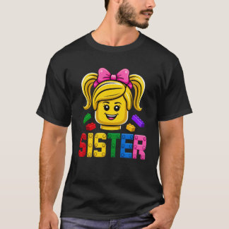 T-shirt Sœur de la famille Maître Constructeur Briques de 