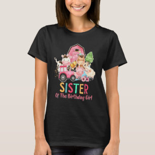 T-shirt Soeur De La Fille D'Anniversaire Barnyard Animaux 