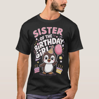 T-shirt Soeur de la fille qui fête son anniversaire Pesto