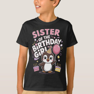 T-shirt Soeur de la fille qui fête son anniversaire Pesto