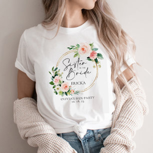 T-shirt Soeur De La Mariée En Fleur De Fleur Vive
