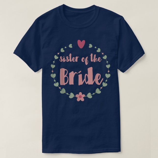 T-shirt Sœur de la mariée, sœur élégante de la mariée T (Design devant)