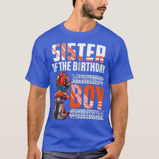 T-shirt Soeur de l'anniversaire Boy Dirt Vélo Anniversaire
