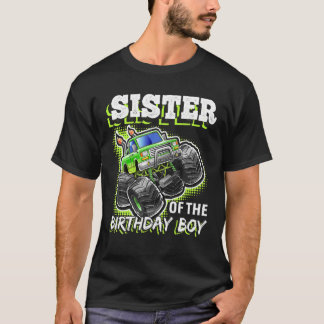 T-shirt Soeur de l'anniversaire Boy Monster Camion Anniver