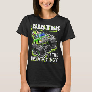 T-shirt Soeur de l'anniversaire Boy Monster Camion Anniver