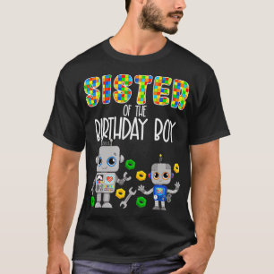 T-shirt Soeur De L'Anniversaire Boy Robots Party Robotics