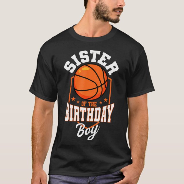 T-shirt Soeur De L'Anniversaire Garçon Basketball Thème An (Devant)