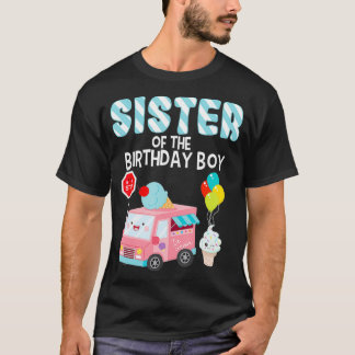 T-shirt Soeur De L'Anniversaire Garçon Crème Glace Camion