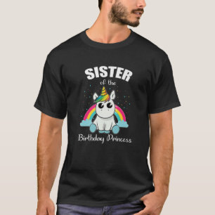 T-shirt Soeur De L'Anniversaire Princesse Unicorn Mignonne