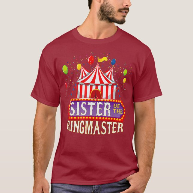 T-shirt Soeur De L'Anniversaire Ringmaster Kids Circus (Devant)
