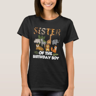 T-shirt Soeur de l'Anniversaire Zoo animal Safari Match