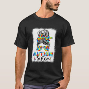 T-shirt Soeur de l'autisme Chignon en désordre Autiste Sen