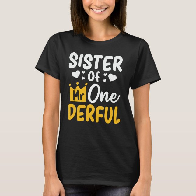 T-shirt Soeur de M. Onederful 1er Anniversaire Corresponda (Devant)