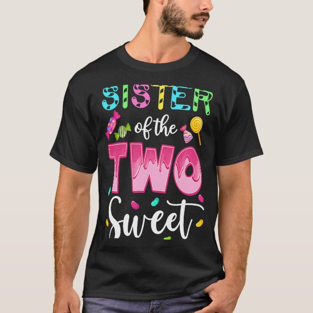T-shirt Soeur des deux Sweet Sweetie Girl 2e Anniversaire  (Devant)