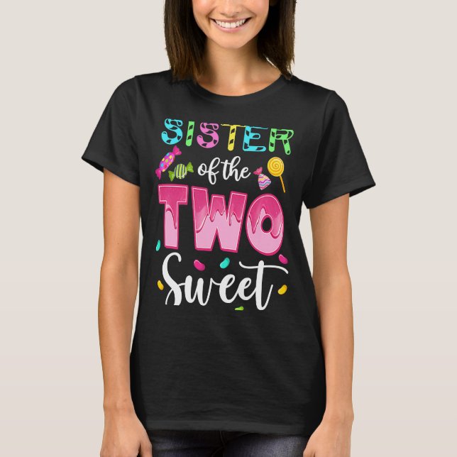 T-shirt Soeur des deux Sweet Sweetie Girl 2e Anniversaire  (Devant)