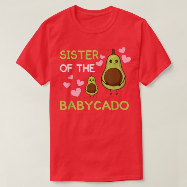 T-shirt Soeur du babycado avocado mamacado Guacamole (Design devant)