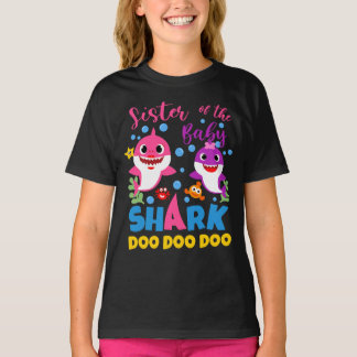 T-shirt Soeur Du Bébé Requin Anniversaire Soeur Requin