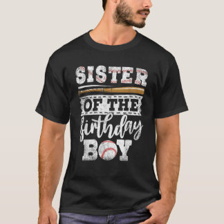 T-shirt Sœur du garçon d'anniversaire de baseball Baller E