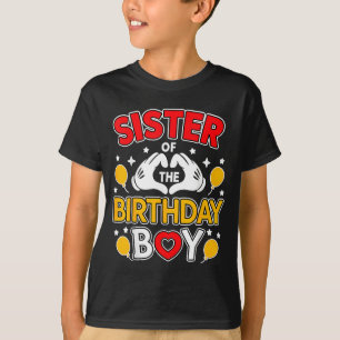 T-shirt Sœur du garçon d'anniversaire famille appariée pap