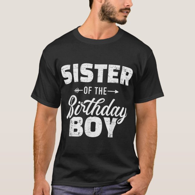 T-shirt Soeur du garçon d'anniversaire fils jumelé famille (Devant)