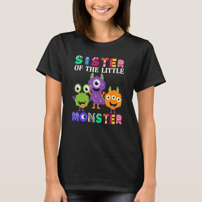 T-shirt Soeur Du Petit Monster Famille D'Anniversaire (Devant)