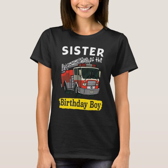 T-shirt Soeur Du Pompier Pompier Foyer D'Anniversaire Bda (Devant)