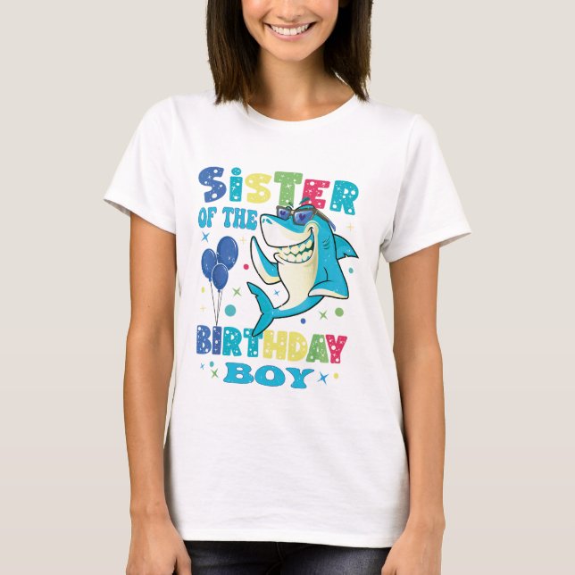 T-shirt Soeur du requin Anniversaire Sis Matching Famille (Devant)