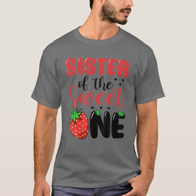 T-shirt Soeur Du Sucré Une Fraise 1Er Naissance (Devant)