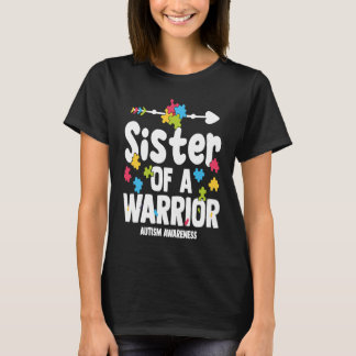 T-shirt Sœur d'un guerrier Puzzle de la famille autiste Se