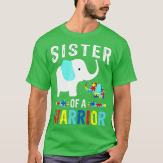 T-shirt Soeur Eléphante D'Un Guerrier Puzzle Autisme Conna