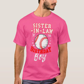 T-shirt Soeur En Droit De L'Anniversaire Boy Baseball Thèm