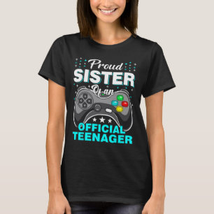 T-shirt Soeur fière jeu vidéo officiel pour adolescents To