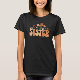 T-shirt Soeur Florale Retro Super Un Merci Soeur Thanka