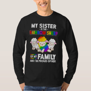 T-shirt Soeur gay pride est le mouton arc-en-ciel de la fa