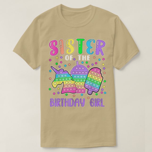 T-shirt Sœur Lets Popit de la fille qui fête son anniversa (Design devant)