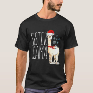 T-shirt Sœur Llama Noël Correspondant Tribu de Famille Vac