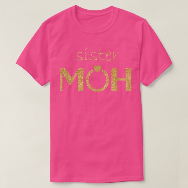 T-shirt Soeur Maid of Honor Mariée et Mariage de chambre C (Design devant)