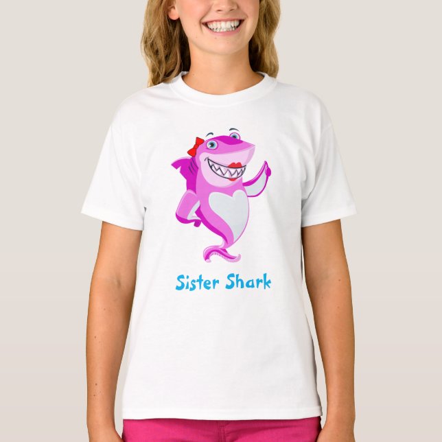 T-shirt Soeur Requin | Funny Personnalisé (Devant)