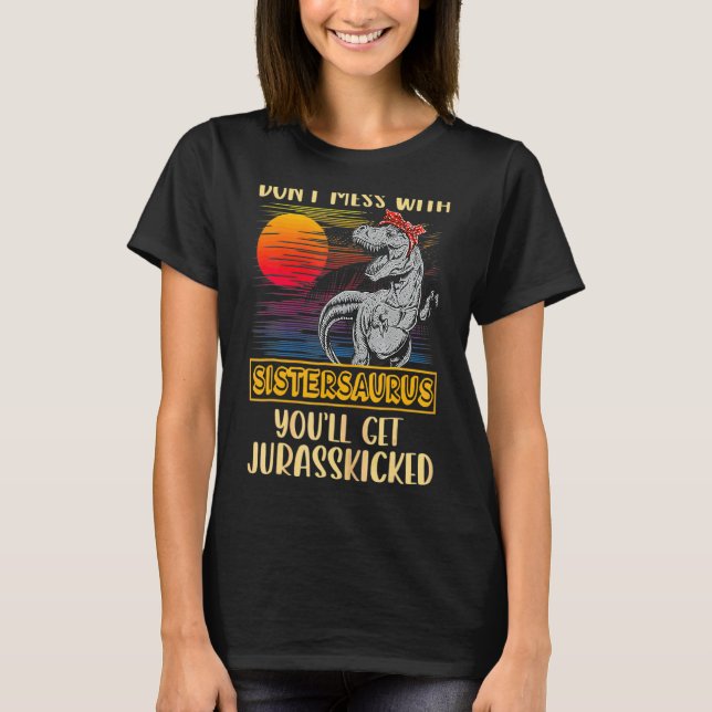 T-shirt Soeur Rex Dinosaures Maman Saurus (Devant)