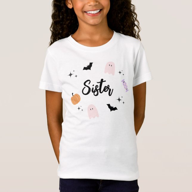 T-shirt Soeur rose d'Halloween (Devant)