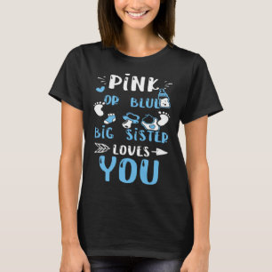 T-shirt Soeur Rose Ou Bleu Grande Soeur Vous Aime Bébé Gar