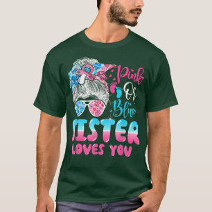 T-shirt Soeur rose ou bleue vous aime Genre Révéler le mal