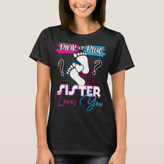 T-shirt Soeur rose ou bleue vous aime Grossesse Genre Rev