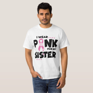 T-shirt Soeur rose Ruban Cancer du sein