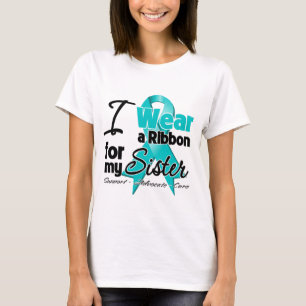 T-shirt Soeur - ruban turquoise de conscience