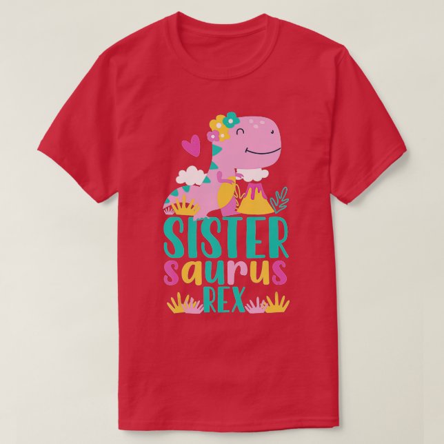 T-shirt Soeur Saurus Rex Dinosaur Dino Design pour enfants (Design devant)
