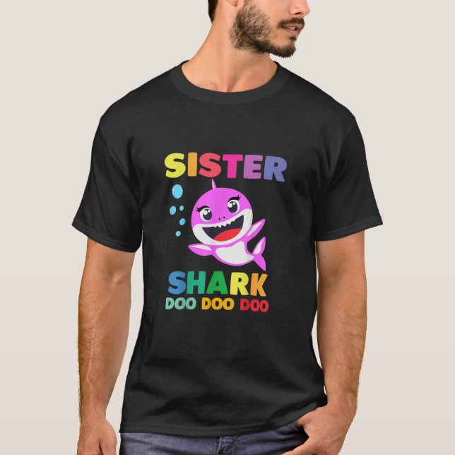 T-shirt Soeur Shark Doo Doo Maman Papa Frère Bébé 4 (Devant)